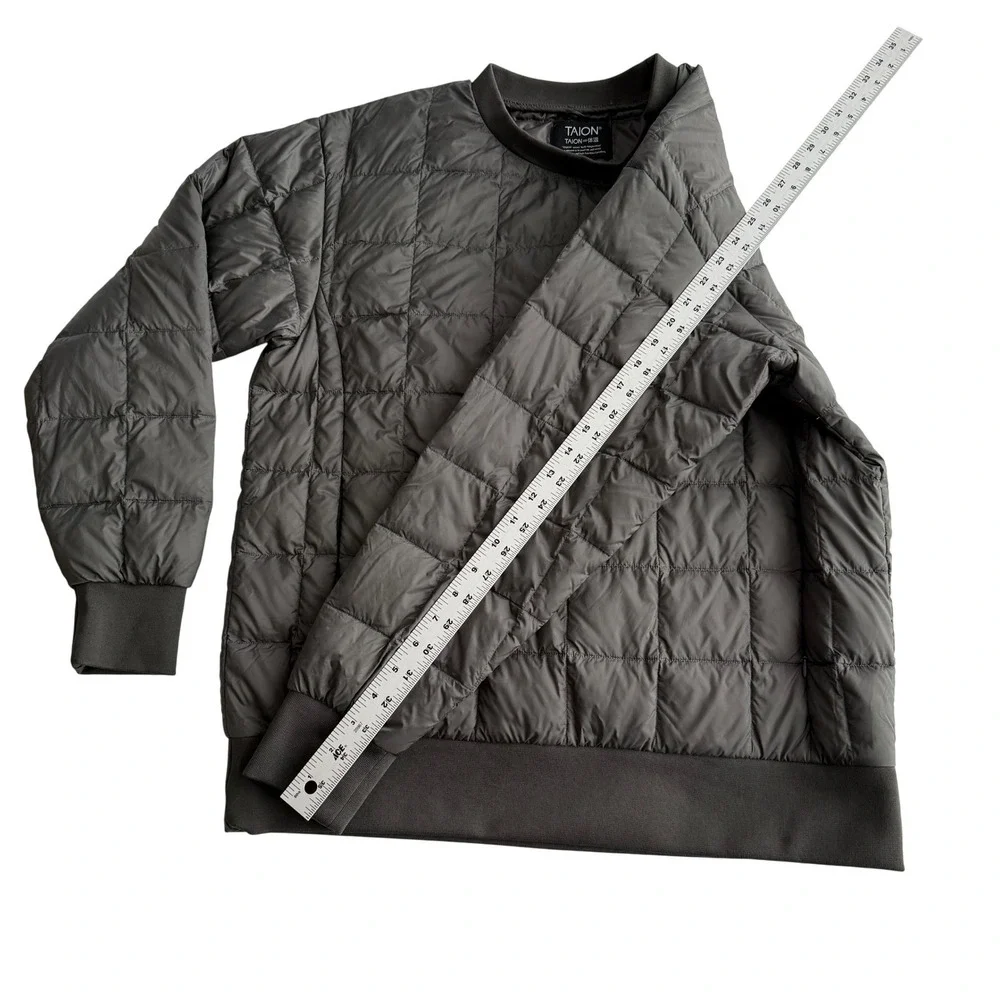 Taion Mountain Wear Pullover Crew Quilted Puffer Inner Jacket Charcoal Gray US M